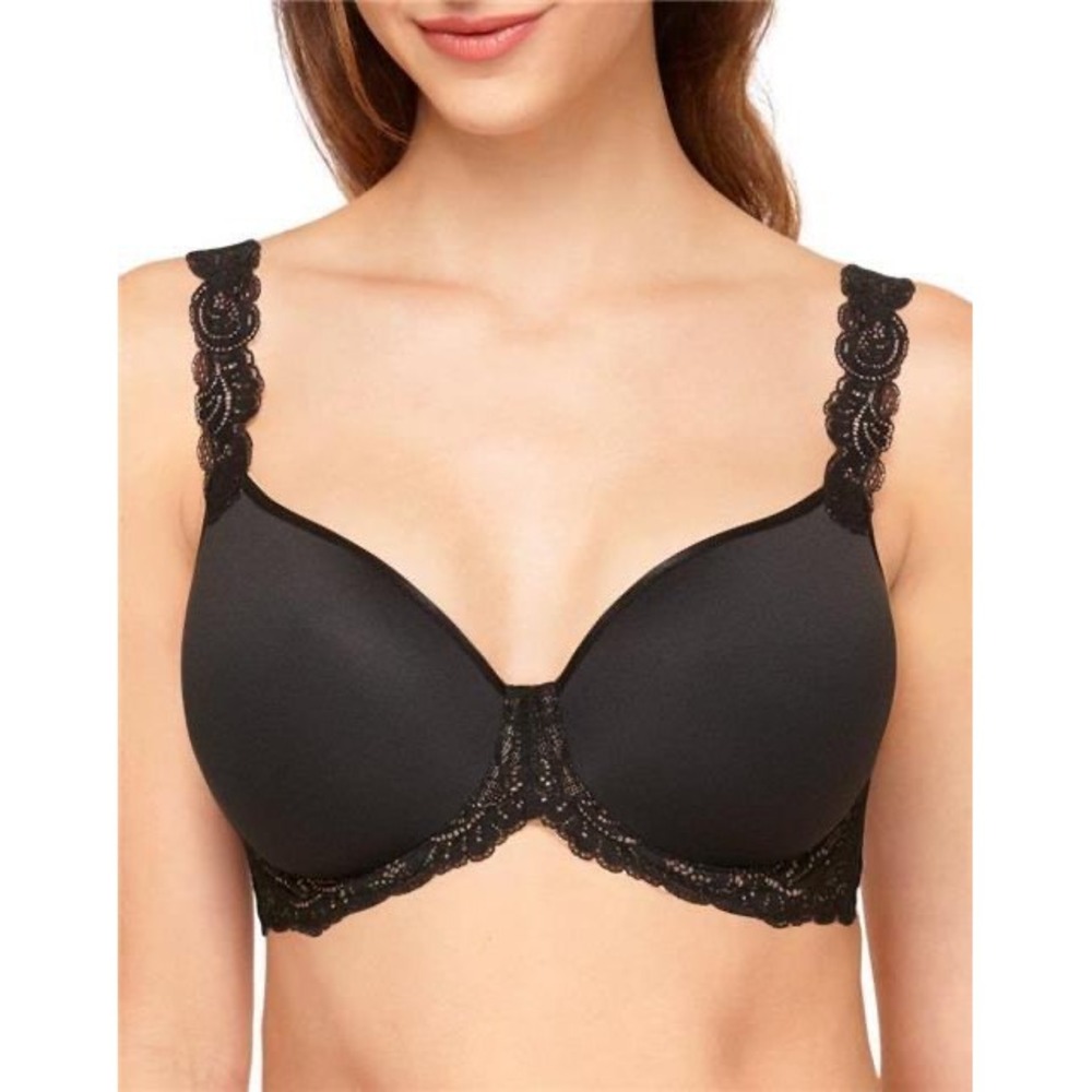 Wacoal Vivid Encounter Lace-Trim Contour‎ Bra Size 40G black 853395